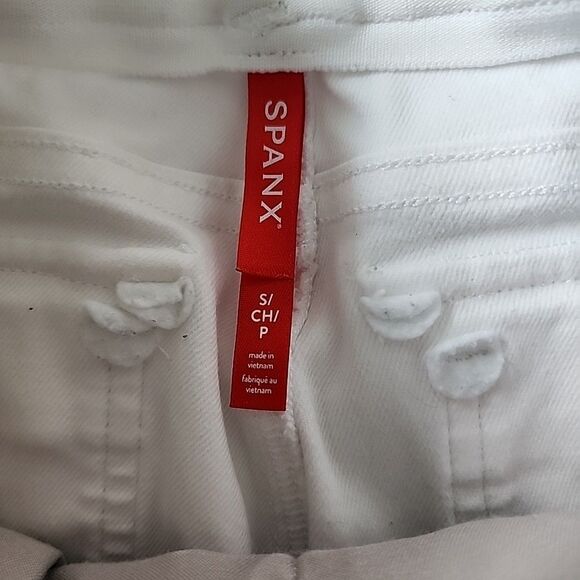 SPANX White Stretch Twill Wide Leg Cropped Pants Sailor Size Small 20312R - Picture 3 of 7